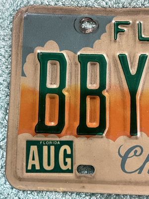 1998 Florida License Plate Challenger Space Shuttle BBY 032 Rocket