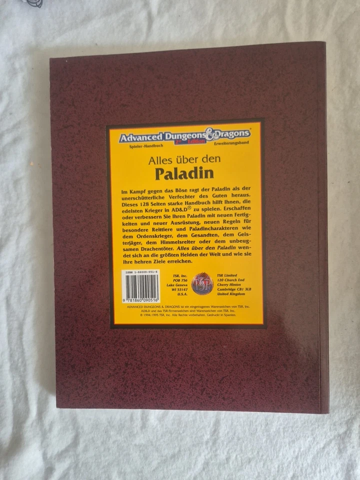 AD&D ALLES ÜBER DEN PALADIN DEUTSCH SEHR GUTER ZUSTAND - Bild 2 von 4