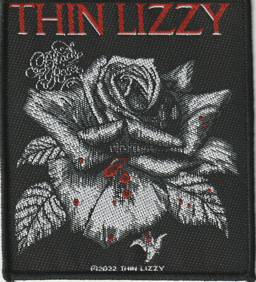 Thin Lizzy Black Rose gewebter Aufnäher woven Patch NEU & OFFICIAL!