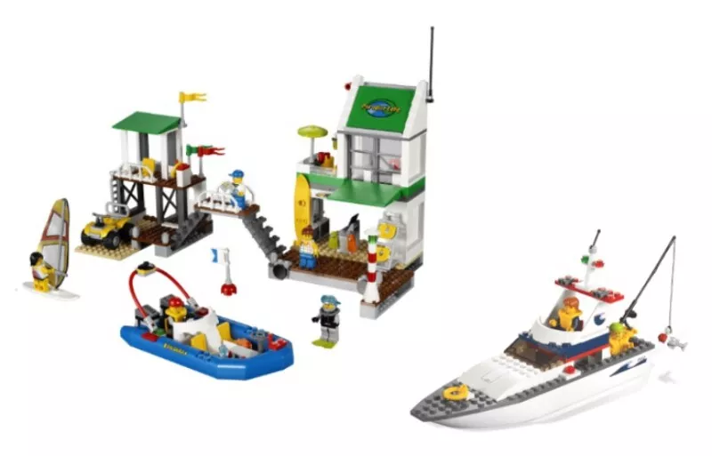 LEGO 4642 &amp; 4644 - Town: City: Harbor: Fishing Boat &amp; Marina - - NO BOXES 673419143004 | eBay