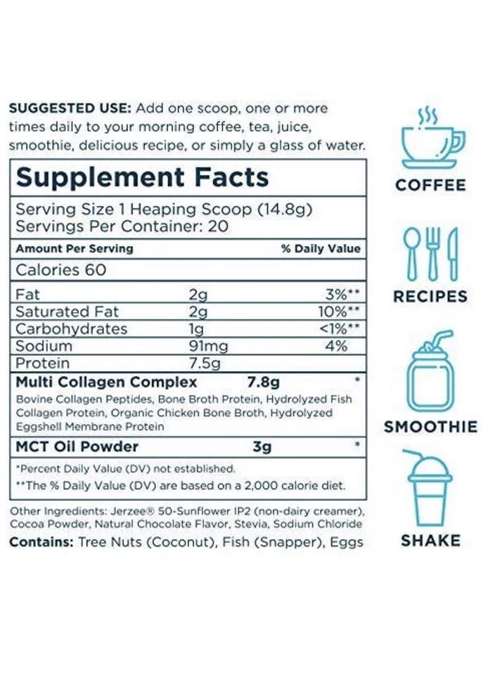 Chocolate Collagen Keto Protein Powder - High Quality Multi Collagen Keto Powder - Image 2 of 4