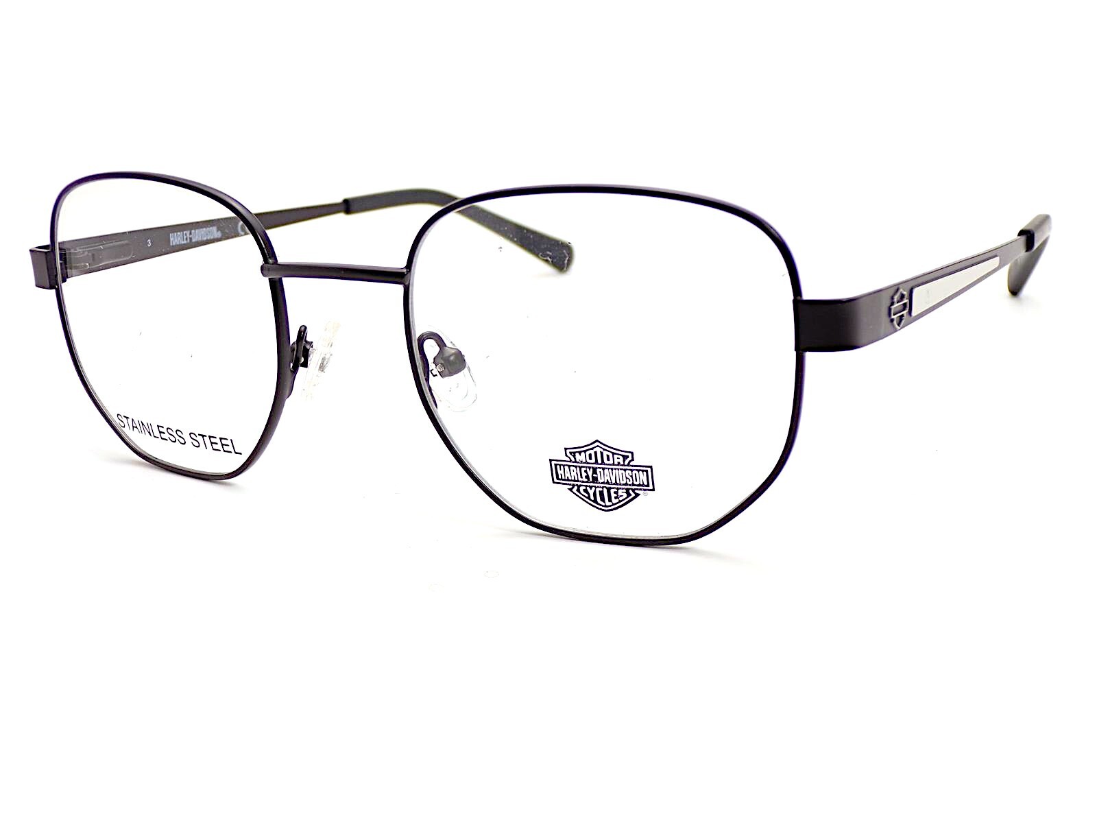 Harley Davidson Glasses Frame Satin Black Silver 50mm RX Spectacles HD0881 002