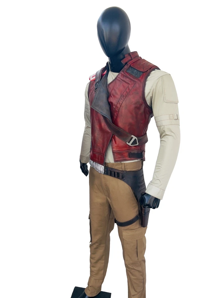 Inspired By Star Wars Jedi Survivor Cal Kestis Costume red distressed vest - Image 4 of 4