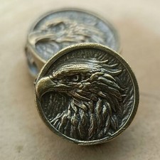 Knife Lanyard Paracord Bead Relief Eagle Head Skull Brass Charm for EDC DIY