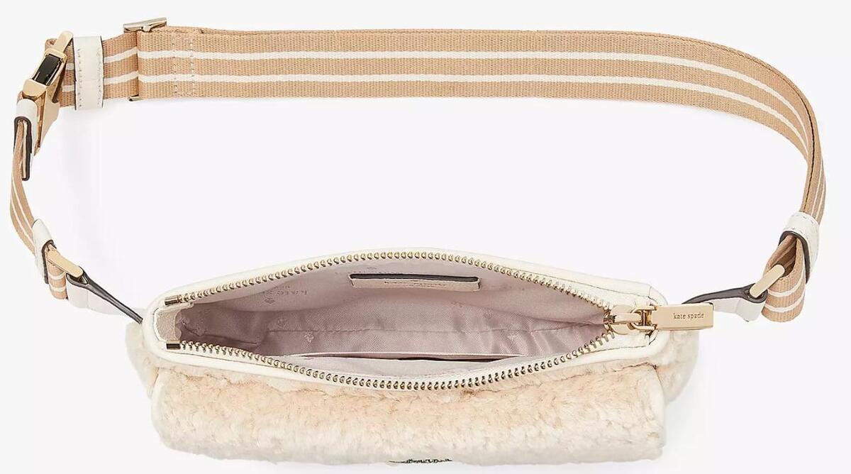 KATE SPADE ROSIE FAUX SHEARLING BELT BAG FANNY PACK NATURAL