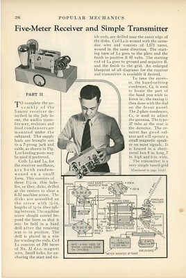 1933 How to Build Five Meter Radio Receiver & Transmitter Early Electronics