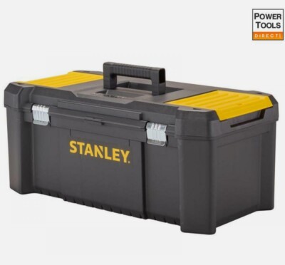 Stanley STST1-75517 Essential 16'' Werkzeugkoffer mit Kunststoffverschlüssen, schwarz/gelb