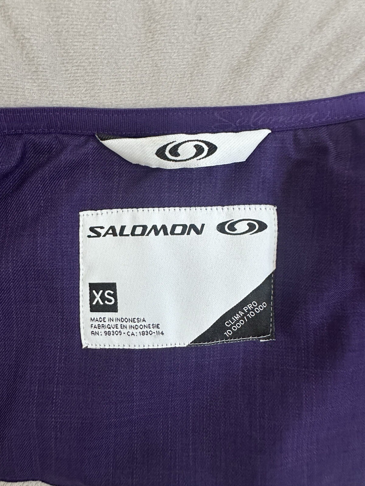 SALOMON Giacca da sci Saloman donna viola Clima Pro XS in ottime condizioni