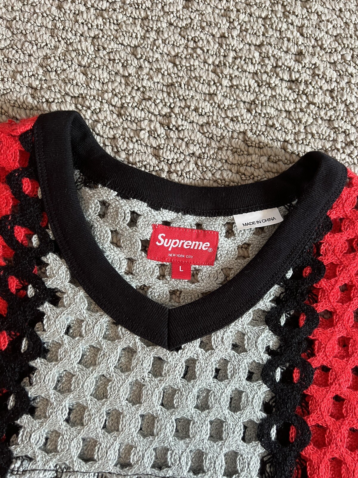 Supreme Crochet Football Jersey 'Slate