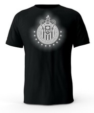 Chivas Guadalajara Fútbol México Negro Reflectante Logo Camiseta Playera
