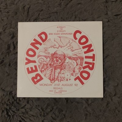 Beyond Control Rave Flyer, Old Skool Acid House Rave Flyers
