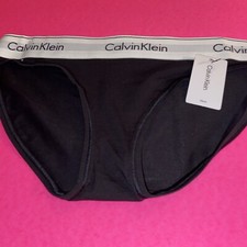 NEW Calvin Klein Black Bikini Panties W Logo Band / Small / Retail 22