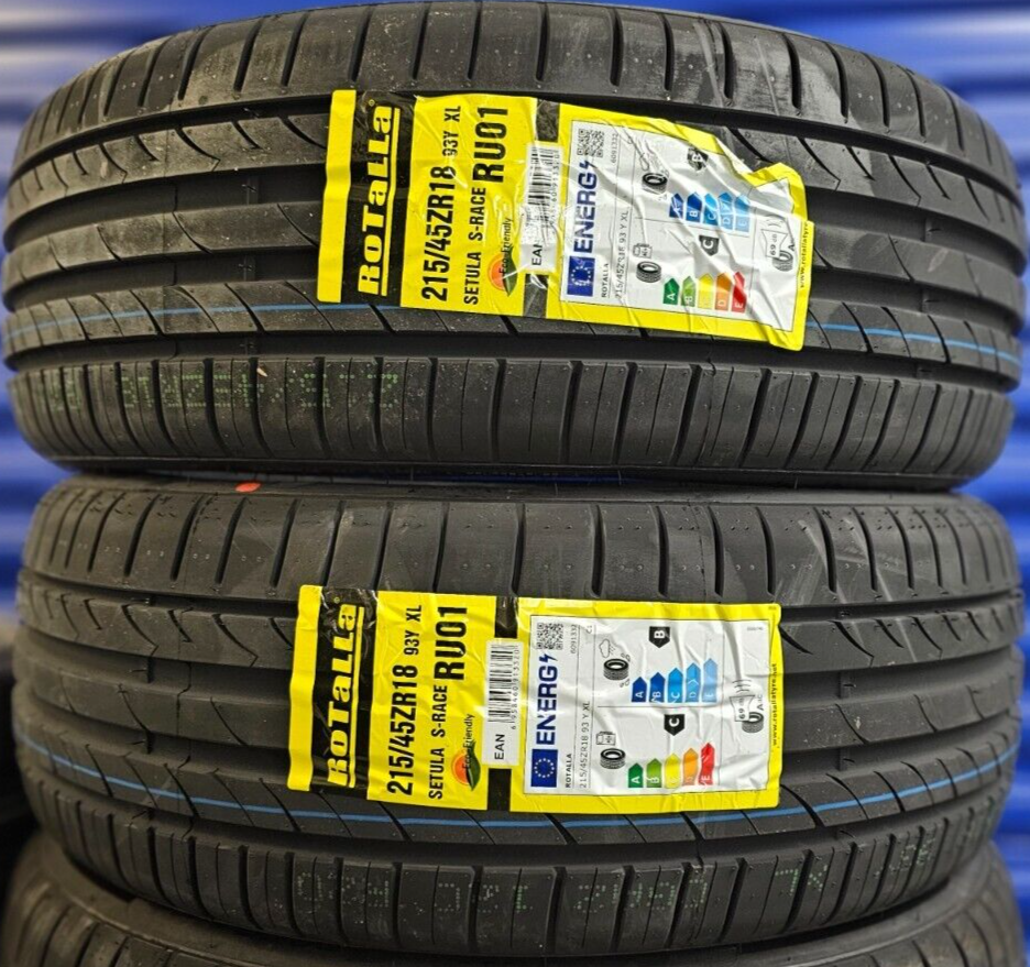 2X NEW ROTALLA RU01 SPORT 215/45 ZR18 XL 93Y 215 45 18 UHP TYRES