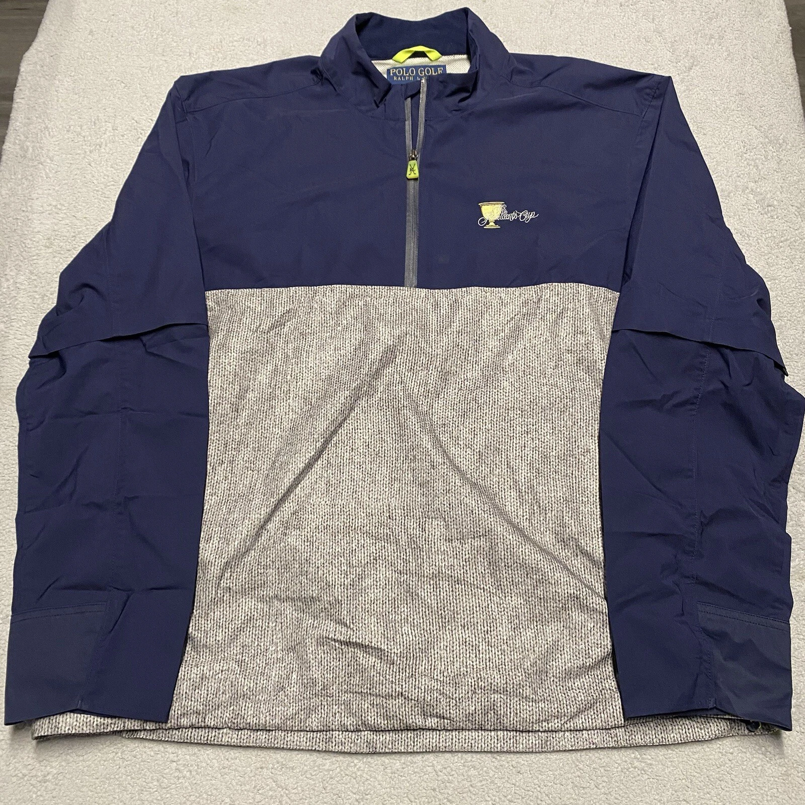 Polo Golf Ralph Lauren Jacket Mens L 1/4 Zip Windbreaker Convert Water Resistant