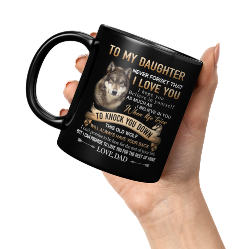 Dad To Daughter Birthday Gift Never Forget I Love You, Wolf Lover Dad Coffee Mug - Picture 2 of 6