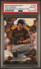 Graded 2023 BWM Best Paul Skenes #TP22 Top Prospects REF RC Baseball Card PSA 10