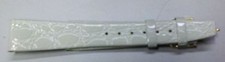 White Calfskin Croc pattern Leather Watch Band 18mm
