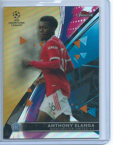 Anthony Elanga Gold Rookie RC /50 2021-22 Topps Finest UEFA