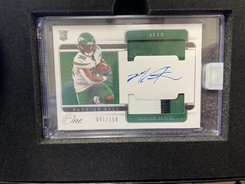 2021 MICHAEL CARTER RPA AUTO /150 Panini One ON CARD Jets