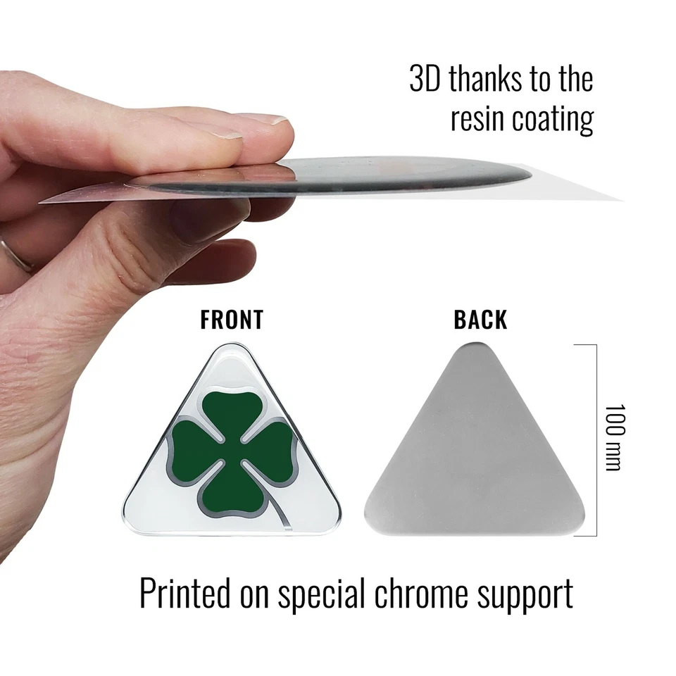 Adesivo Alfa Romeo 3D Ufficiale Quadrifoglio Verde 100 mm - Immagine 3 di 4