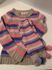 Girls 8-10 Sweater And Matching Scarf - Excellent Condition