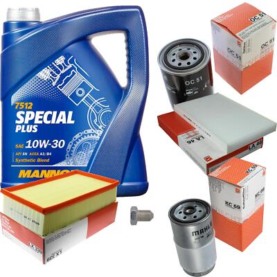 MAHLE Inspektionspaket 5 L MANNOL Special Plus 10W-30 für Audi 100 Avant 2.5