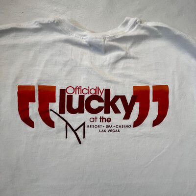 M Las Vegas Resort and Casino Adult Large Officially Lucky White T