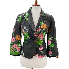 Dept. Gray Floral Single Button Blazer Jacket Women’s Size Medium
