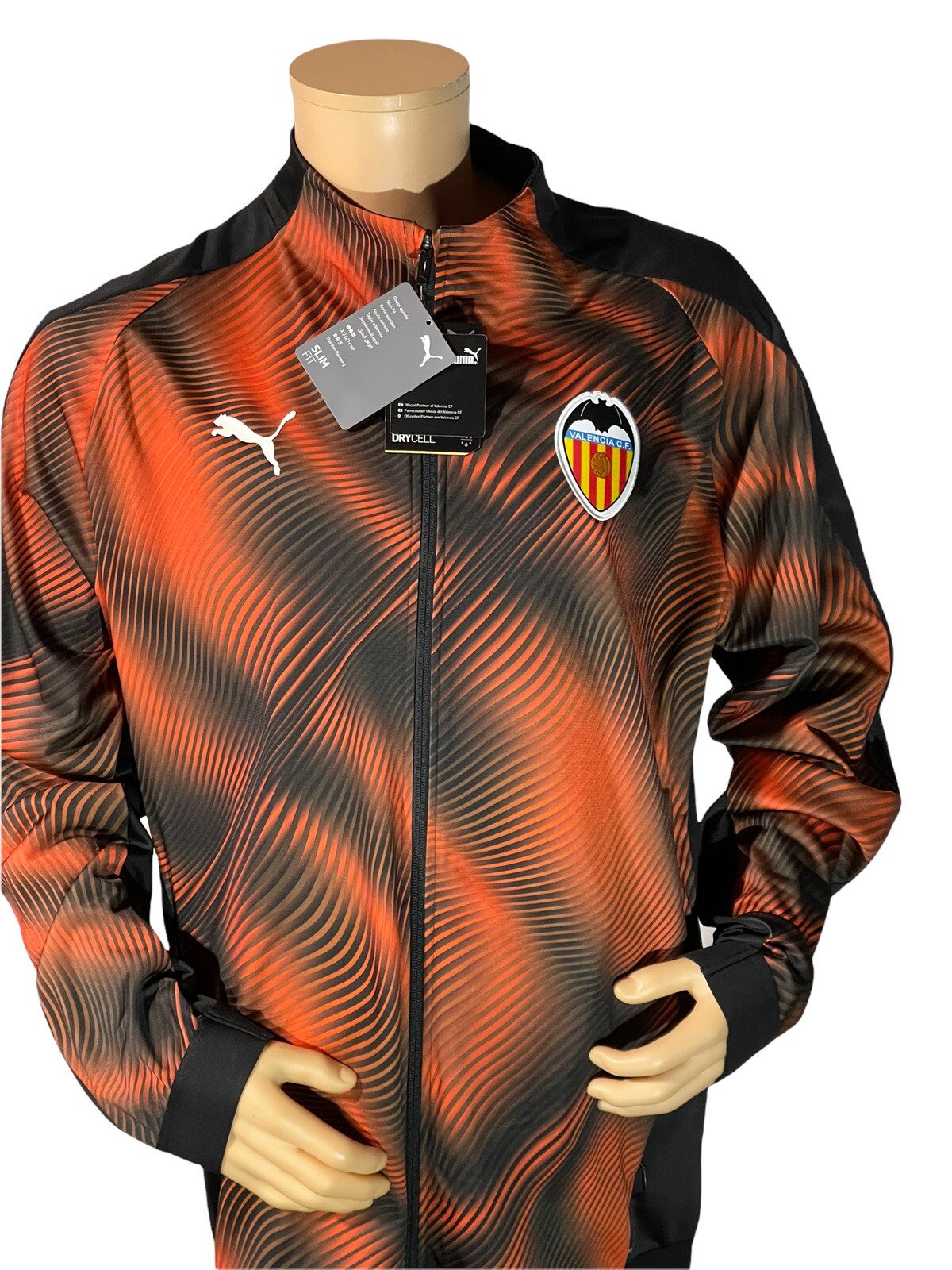 Puma VCF Stadium Valencia Black Orange Mens 2XL Slim Jacket Drycell ...