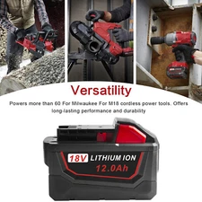 12Ah Battery For Milwaukee For M18 18V Lithium High Output 48-11-1880 48-11-1865