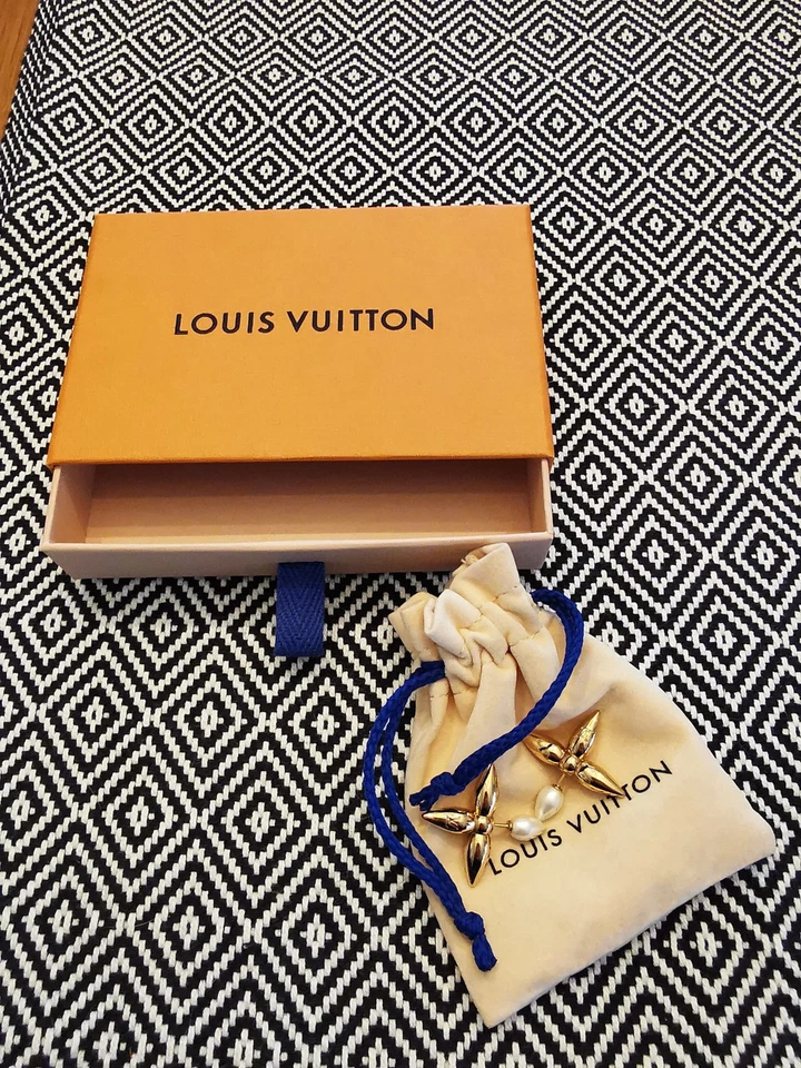 Ohrringe Ohrstecker Louis Vuitton Luisette Perlen-Tropfen selten - Bild 2 von 4