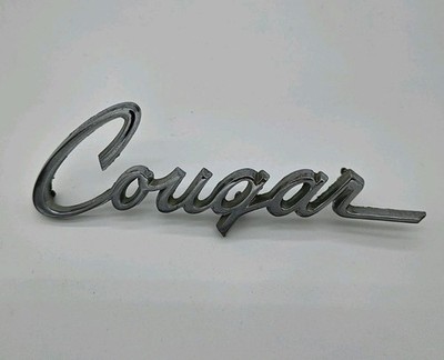Vintage Mercury Cougar Fender Badge emblem Script OEM 17WB16B114A
