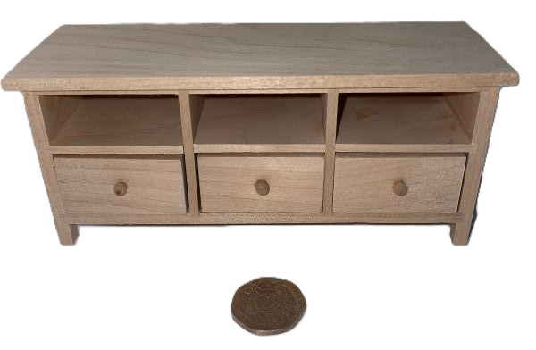 Dolls House TV Cabinet Unfinished Furniture Miniature 1:12th Scale WAS £21.99