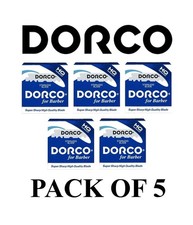 Dorco for Barber Single Edge Stainless Steel Razor Blades 5 Pack