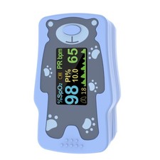 Kids Pulse Oximeter with OLED Display Long Battery Life - Ages 2 , Blue