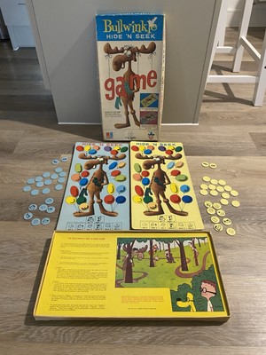 Bullwinkle Hide 'N Seek Brettspiel. Gd Zustand. x 3 Zähler fehlen.