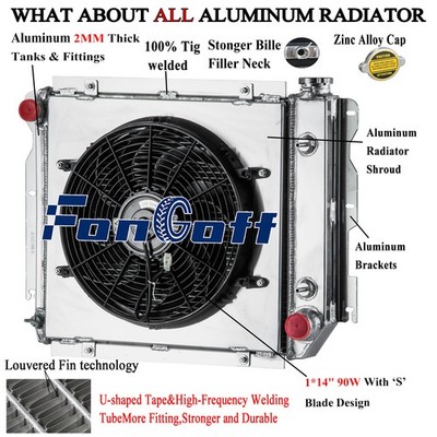 4 Rows Radiator Shroud Fan For 1987-2006 2005 04 Jeep Wrangler TJ YJ Chevy GM V8