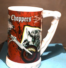 Orange County Choppers beer stein ceramic with chopper theme 6.5 in tall 2006