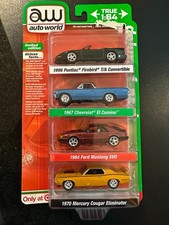 Auto World TARGET Exclusive Deluxe 4-Pack, Firebird, El Camino, Mustang Cougar