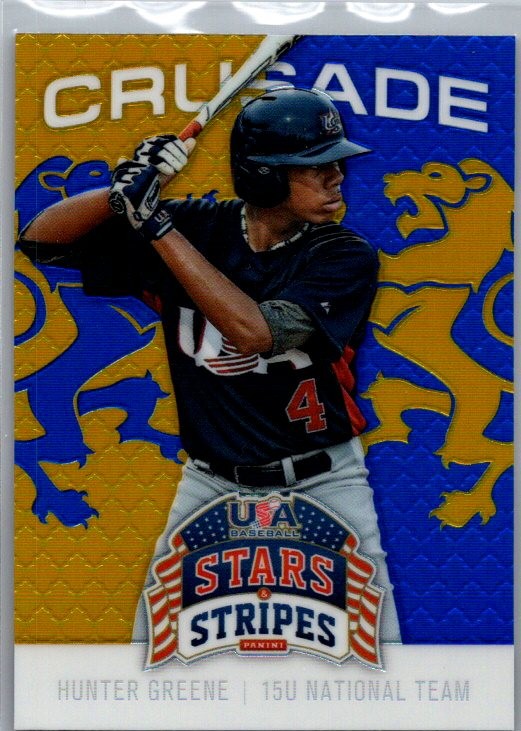 2015 Panini USA Baseball Stars & Stripes #43 Hunter Greene Crusade Blue