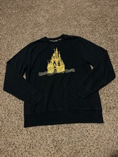 Walt Disney World Sweatshirt Black Gold Castle Logo Unisex Size M