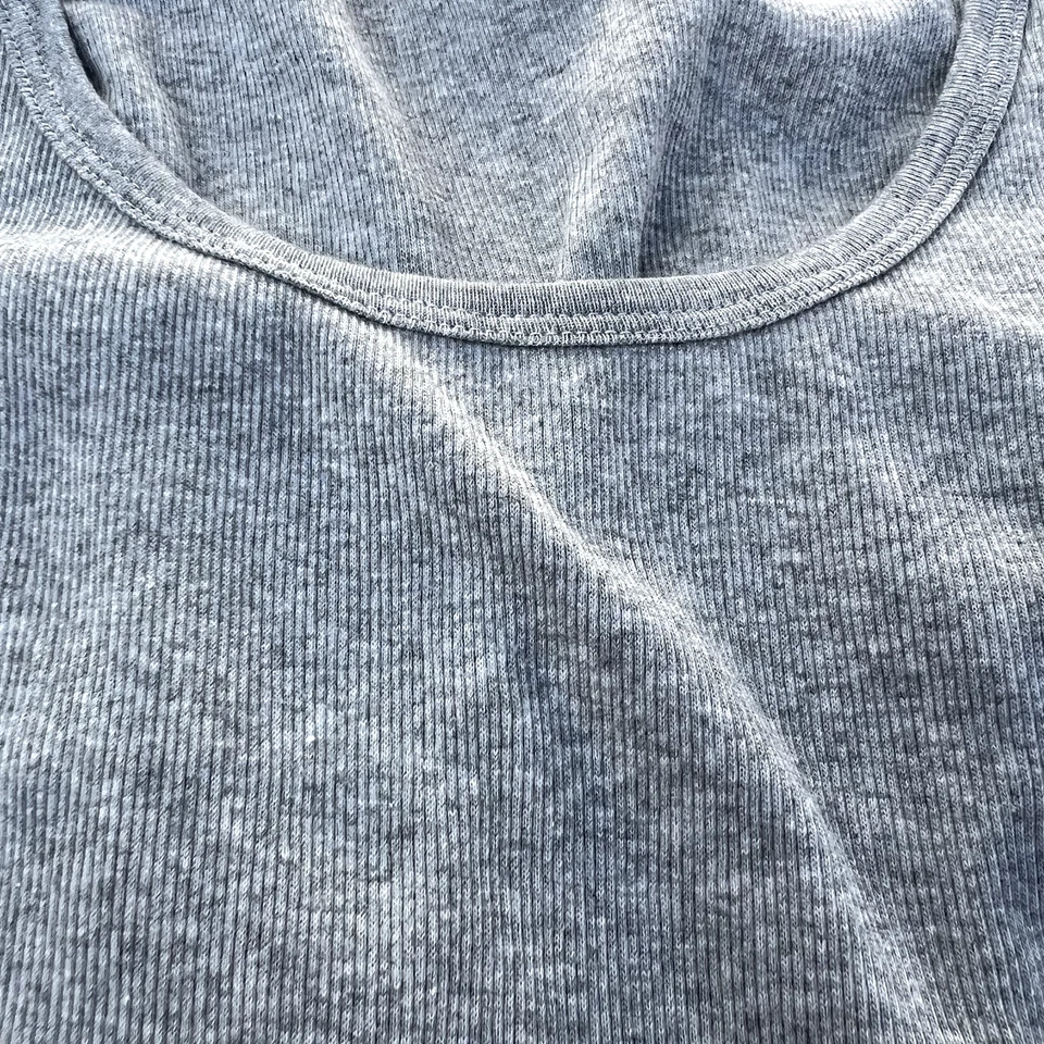 Calvin Klein CK mens heather grey ribbed knit cotton Tank Top Undershirt size M - Image 3 of 4