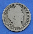 1892 BARBER QUARTER DOLLAR, OVER 100 YEARS OLD!!!