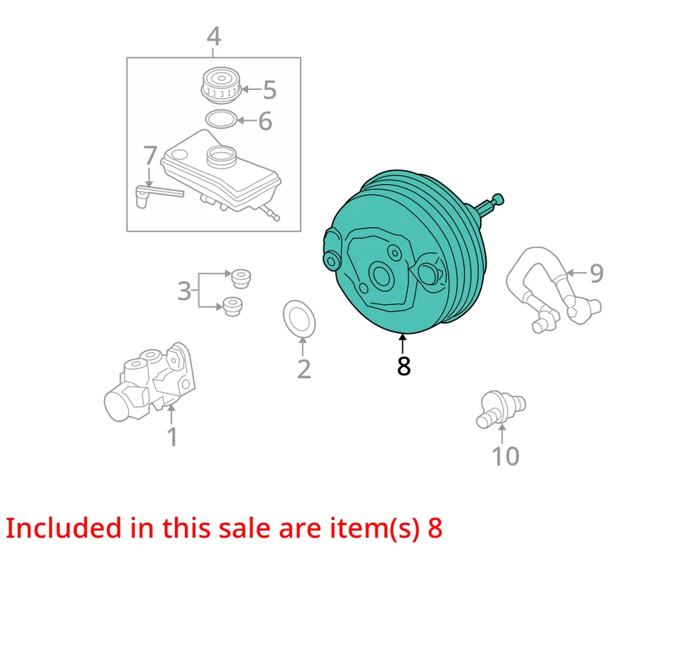 Audi A4 2006 potenciador de freno OEM 138 k millas - LKQ431224951 Foto 4 de 4