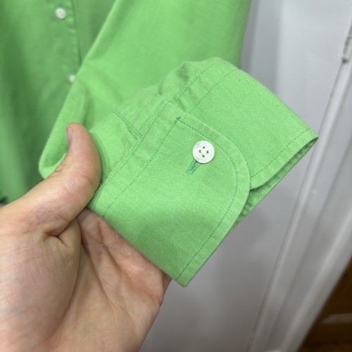 Ralph Lauren Purple Label Shirt Bright Green Long Sleeve Cotton Cashmere Size S - Picture 7 of 7