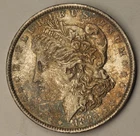 1885 O Morgan Silver Dollar UNC BU Toning Rainbow Choice Bu #