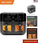Elegant 6 Quart Air Fryer Oven - Dual Zone, Easy View, Nonstick, Dishwasher Safe