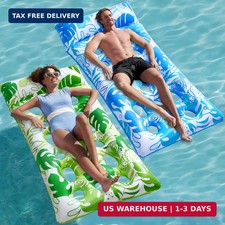 2-Pack Inflatable Pool Floats Mat - XL Pool Floaties Adults Size with Hea