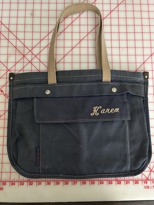 Big, Wild Duck Canvas Bag, Navy Blue, Front Pocket With Flap