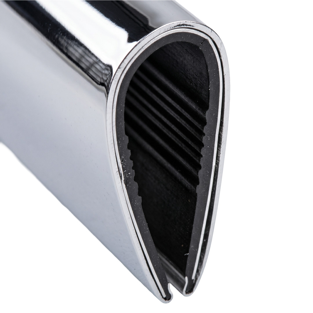 Brushed Stainless Effect Plastic 'U' Edge Trim 12mm x 5mm Per Metre